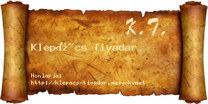 Klepács Tivadar névjegykártya